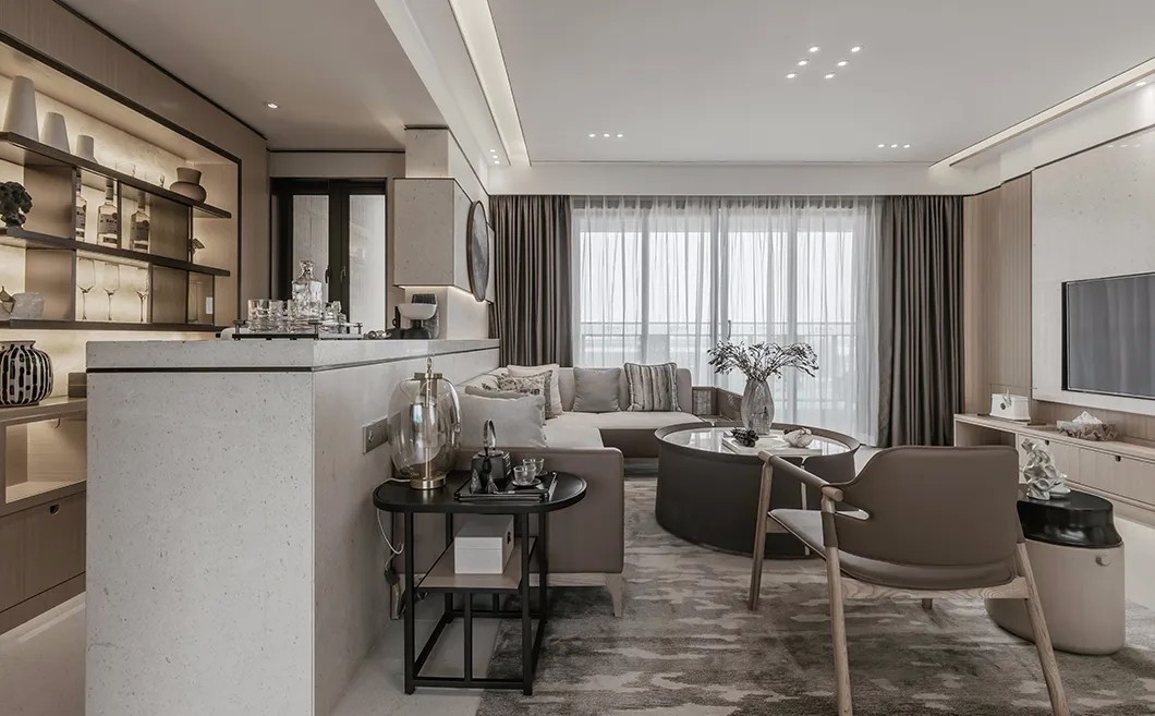 新中式風(fēng)格家裝設(shè)計(jì)室內(nèi)裝修效果圖-客廳島臺(tái) 新中式風(fēng)格家裝設(shè)計(jì)室內(nèi)裝修效果圖-客廳島臺(tái)