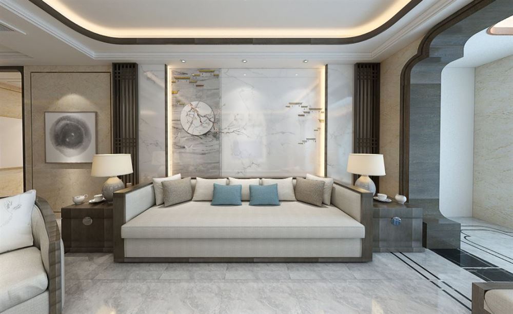 廣州市光大花園新中式風(fēng)格四居室裝修案例