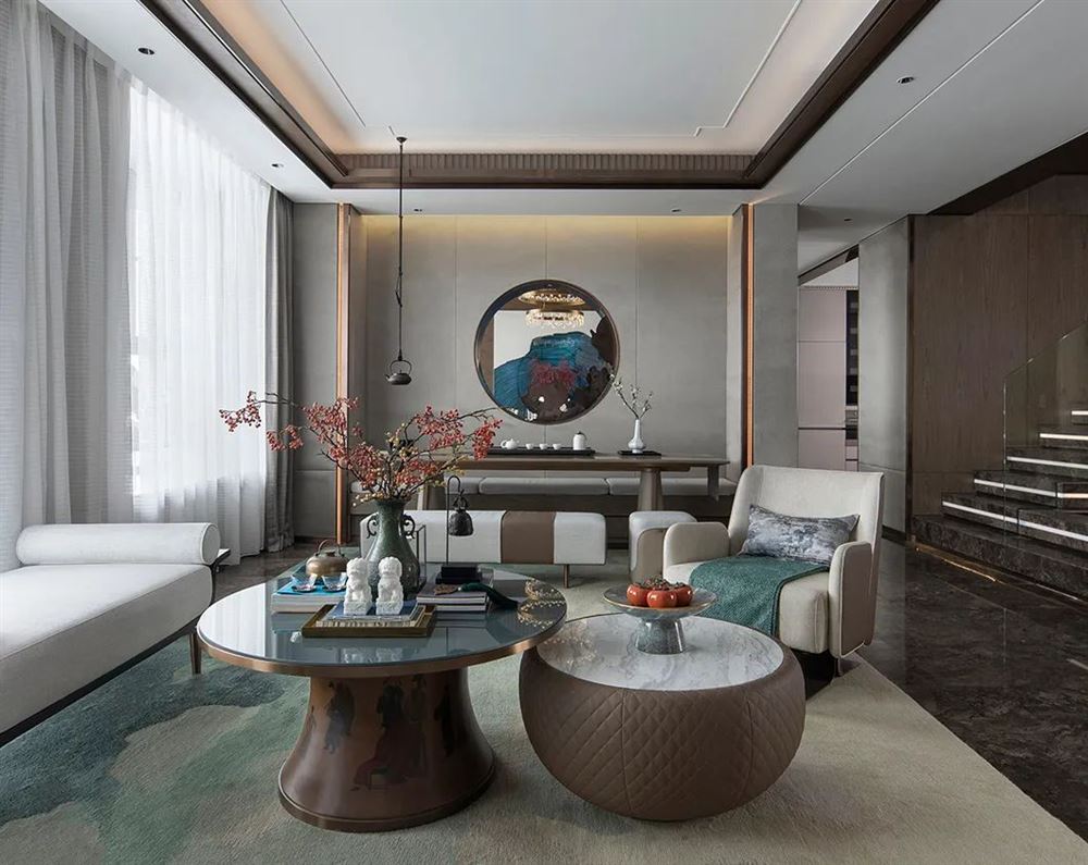 廣州市梅花村小區(qū)新中式風(fēng)格復(fù)式裝修案例