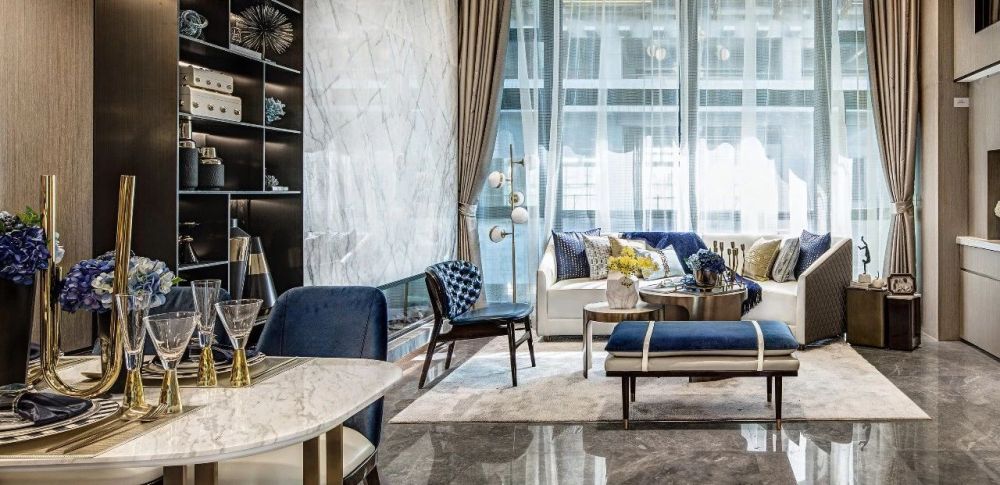 簡歐輕奢風格室內(nèi)設計家裝案例-客廳