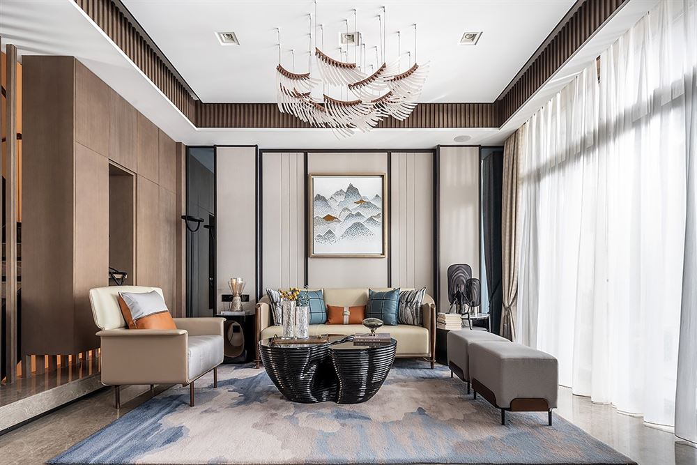 江門市金匯城市廣場新中式風(fēng)格別墅裝修案例