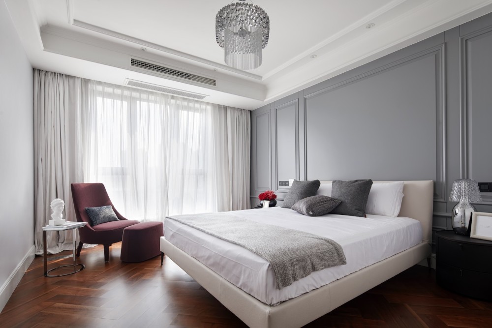 高雅簡歐風(fēng)格室內(nèi)家裝案例效果圖-臥室 高雅簡歐風(fēng)格室內(nèi)家裝案例效果圖-臥室