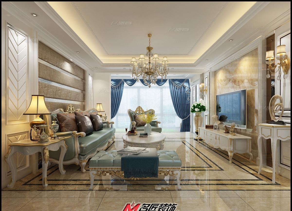 佛山市綠城桂語映月歐式風格四居室裝修案例