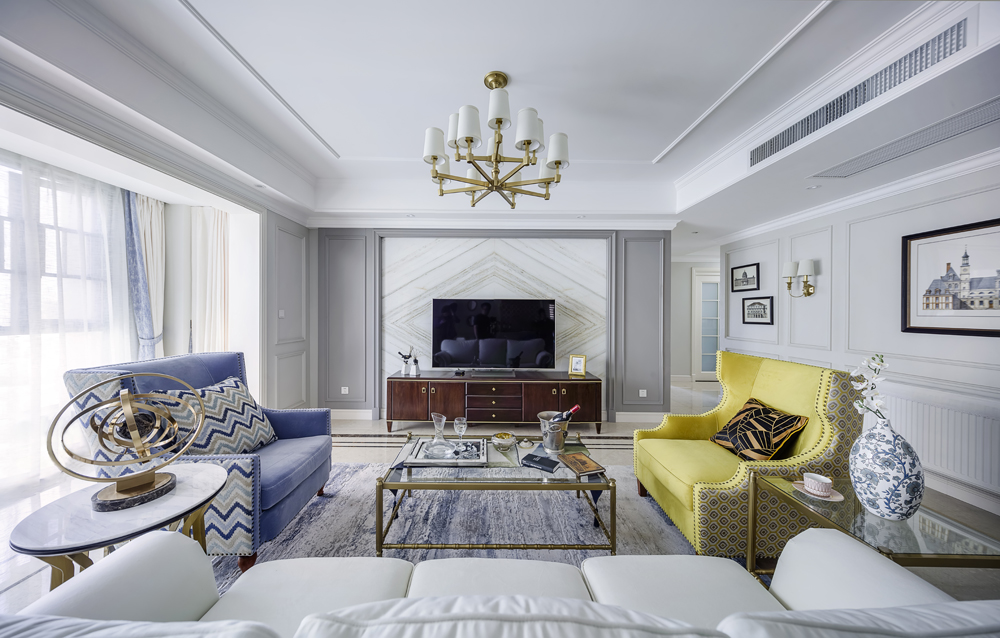 歐式輕奢風格家裝設計室內(nèi)裝修效果圖-客廳 歐式輕奢風格家裝設計室內(nèi)裝修效果圖-客廳