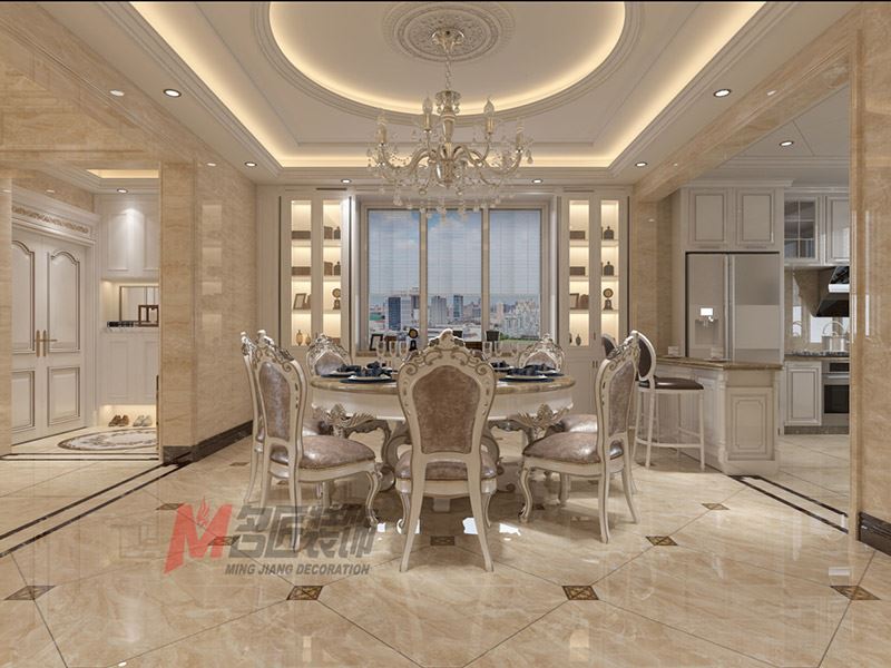 自貢市恒大綠洲一期歐式風(fēng)格別墅裝修案例