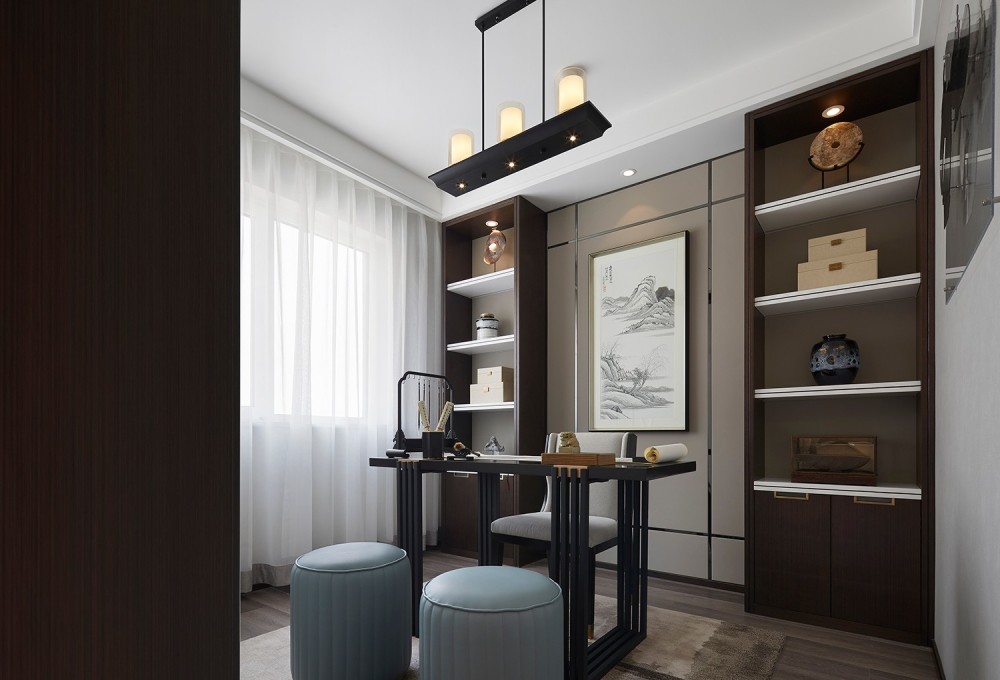 新中式風格室內(nèi)設(shè)計家裝案例-書房 新中式風格室內(nèi)設(shè)計家裝案例-書房