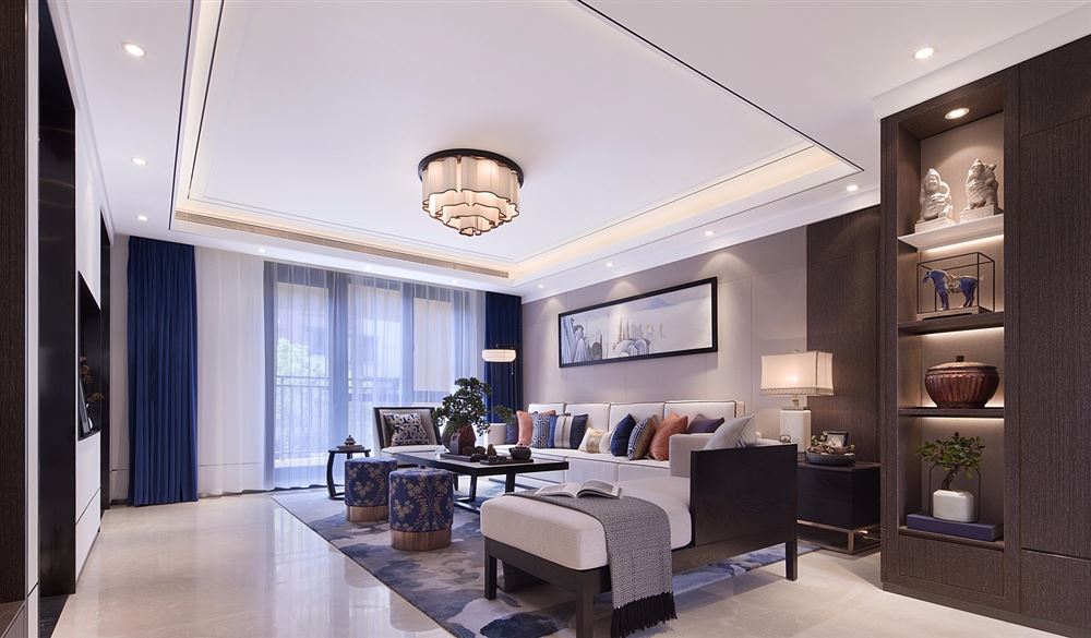 佛山市雅居樂&middot;江畔明珠新中式風(fēng)格四居室裝修案例