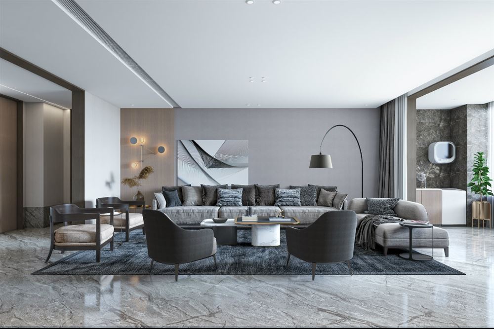 廣州市遠洋招商保利東灣現(xiàn)代風格三居室裝修案例