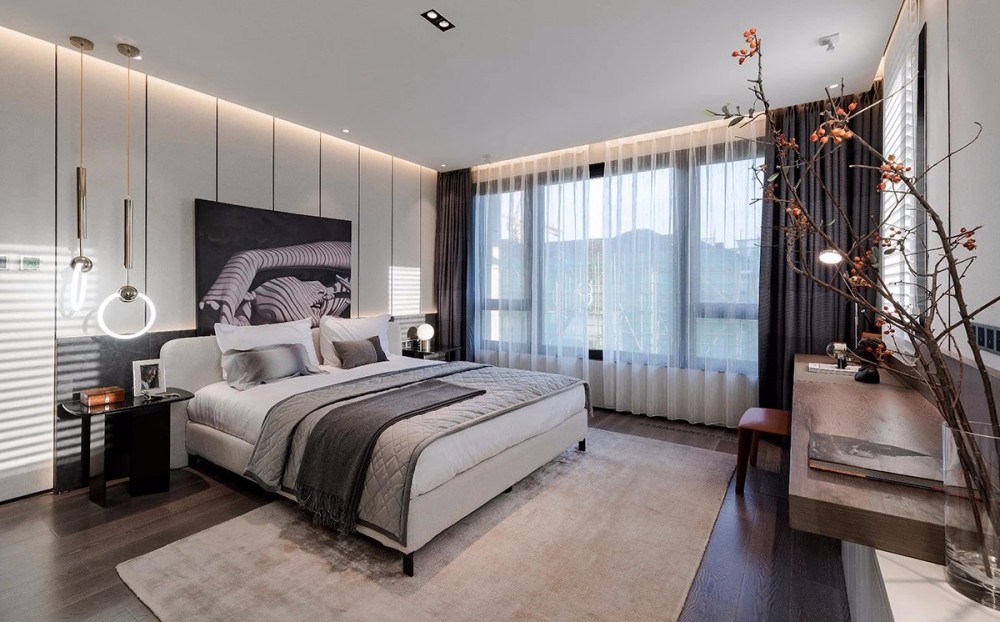 現(xiàn)代輕奢風(fēng)格室內(nèi)設(shè)計(jì)家裝案例-臥室 現(xiàn)代輕奢風(fēng)格室內(nèi)設(shè)計(jì)家裝案例-臥室