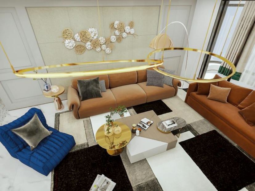 江門市萬科翡翠中央輕奢風格四居室裝修案例