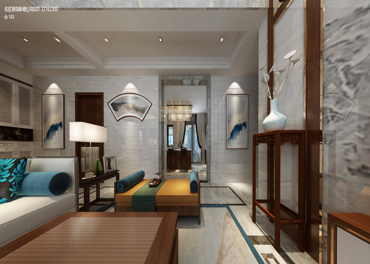 淮安市愛(ài)琴?；▓@新中式風(fēng)格復(fù)式裝修案例