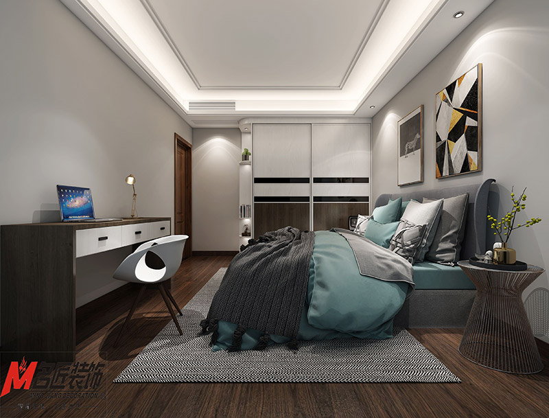 現(xiàn)代前衛(wèi)風格室內(nèi)裝修效果圖-寶德家園三居143平米-臥室 現(xiàn)代前衛(wèi)風格室內(nèi)裝修效果圖-寶德家園三居143平米-臥室