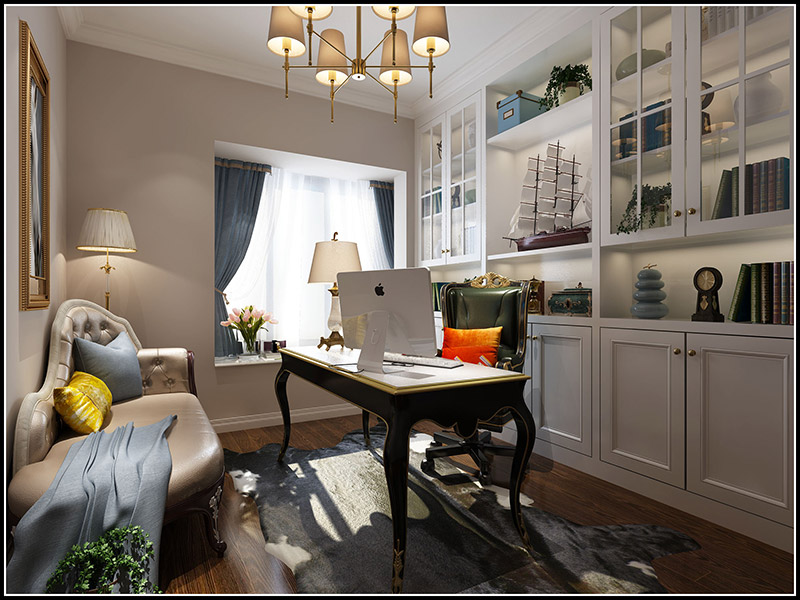 現(xiàn)代前衛(wèi)風格室內(nèi)裝修效果圖-美的明湖三居122平米-書房 現(xiàn)代前衛(wèi)風格室內(nèi)裝修效果圖-美的明湖三居122平米-書房