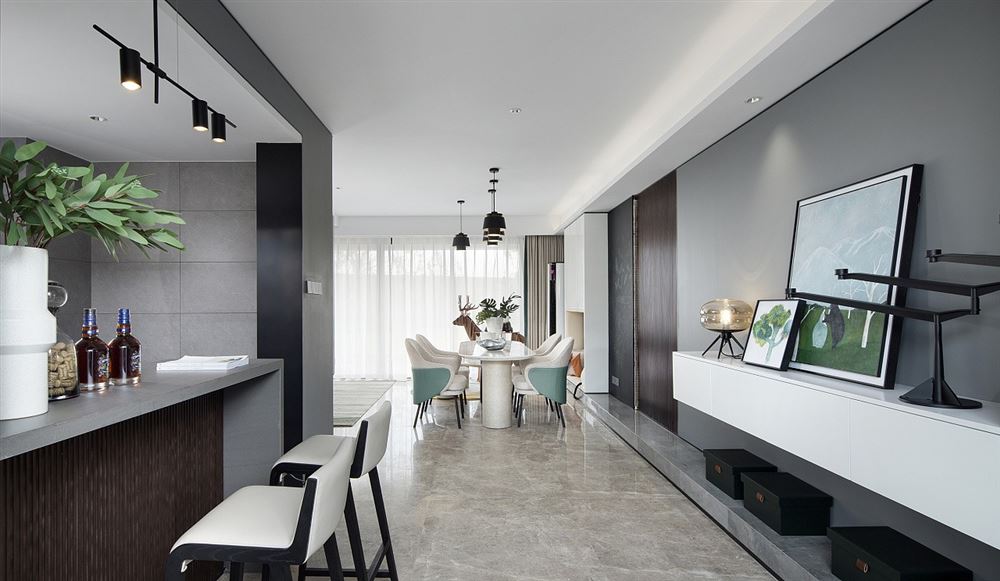 茂名市粵西明珠現(xiàn)代簡約風格三居室裝修案例