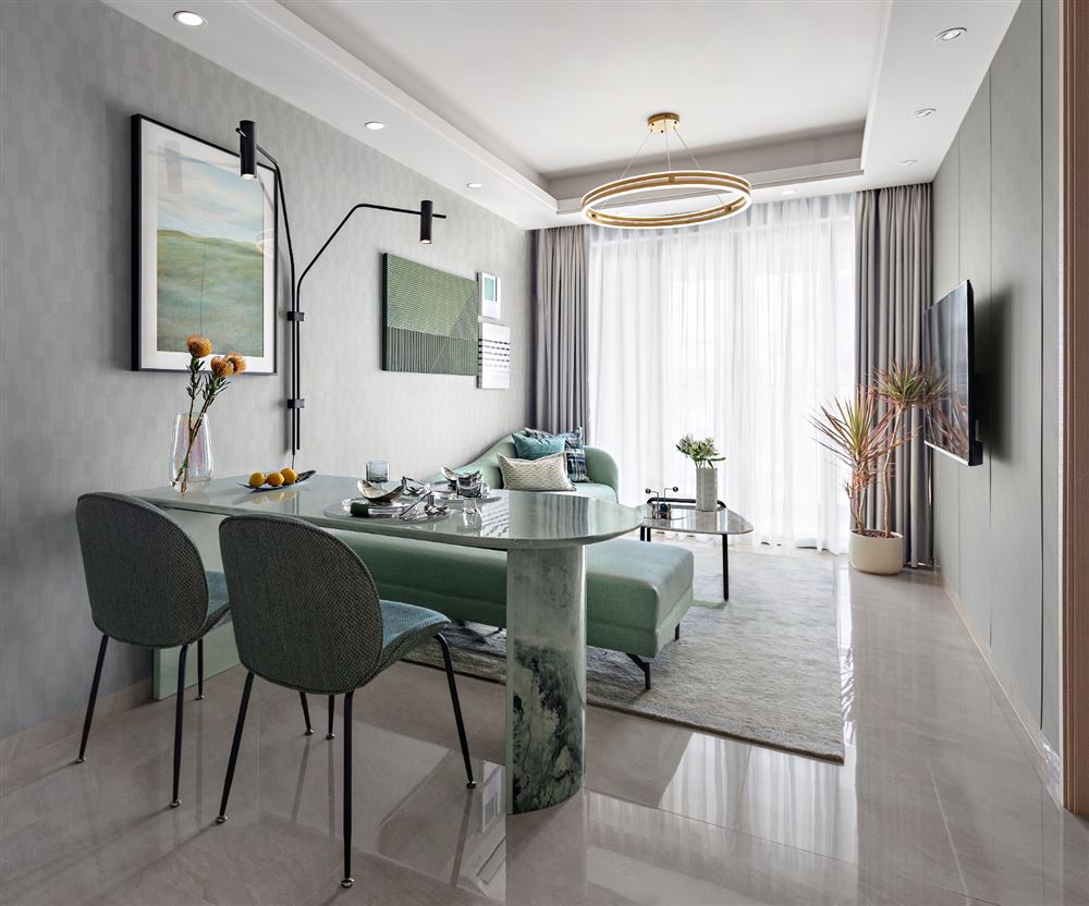 佛山市保利雲(yún)上輕奢風(fēng)格三居室裝修案例