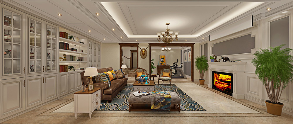 包頭小白河別墅320平米簡美風(fēng)格裝修案例-二樓客廳 包頭小白河別墅320平米簡美風(fēng)格裝修案例-二樓客廳