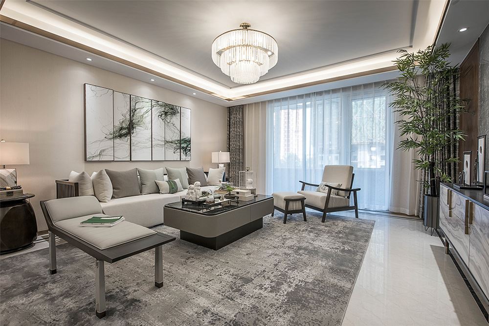 南寧市萊茵湖畔新中式風(fēng)格三居室裝修案例