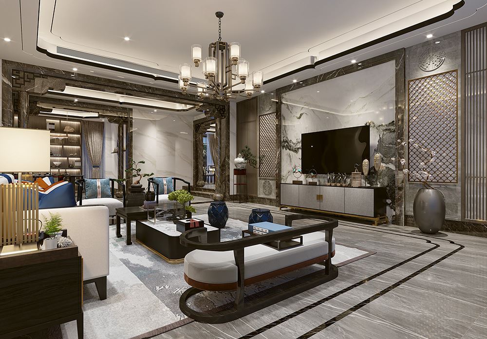 佛山市保利維塔新中式風(fēng)格別墅裝修案例