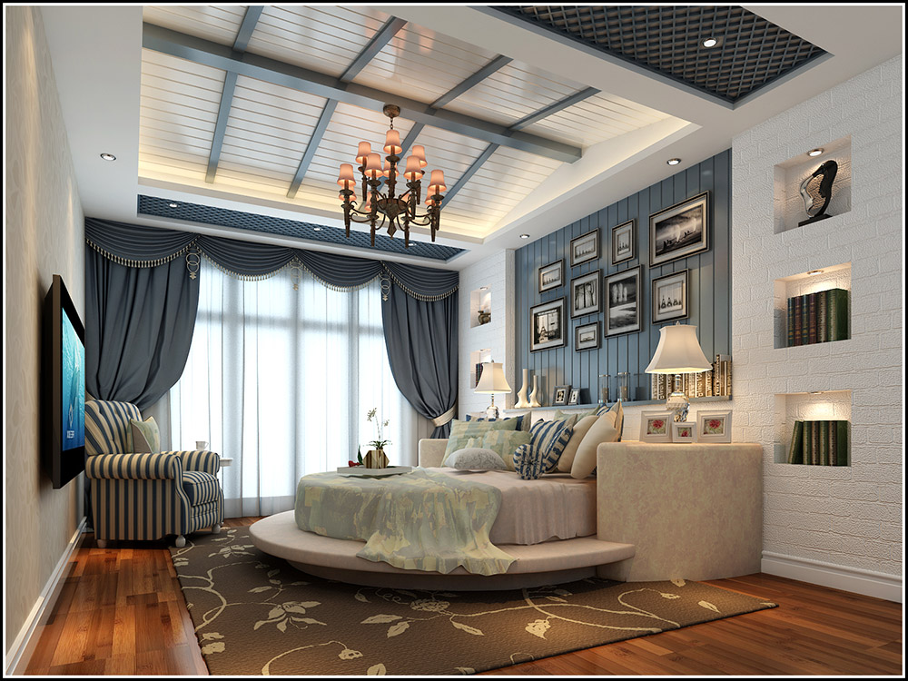 大同鉑藍郡別墅410平米地中海風(fēng)格裝修案例-臥室 大同鉑藍郡別墅410平米地中海風(fēng)格裝修案例-臥室