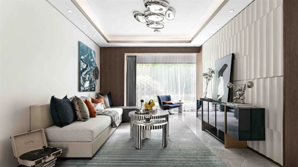 佛山市保利天悅輕奢風格三居室裝修案例