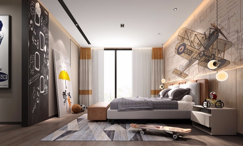 現(xiàn)代簡約風格室內(nèi)設計家裝案例-次臥 現(xiàn)代簡約風格室內(nèi)設計家裝案例-次臥