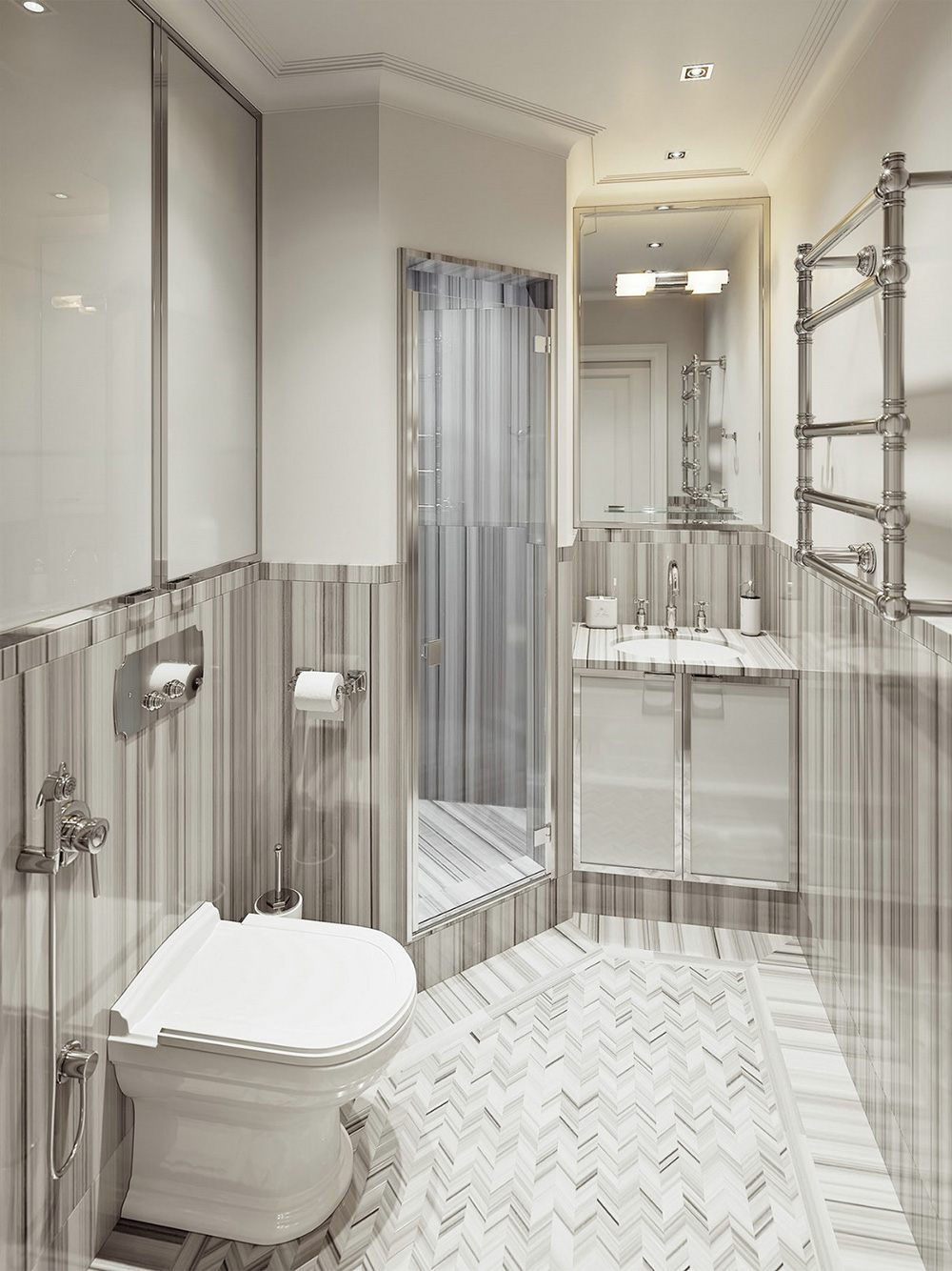 田園輕奢風(fēng)格室內(nèi)裝修效果圖-碧桂園新仕界四居180平米-淋浴間 田園輕奢風(fēng)格室內(nèi)裝修效果圖-碧桂園新仕界四居180平米-淋浴間