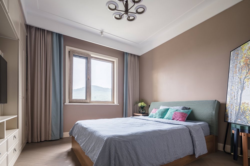 摩登復(fù)古風(fēng)格室內(nèi)家裝案例效果圖-次臥 摩登復(fù)古風(fēng)格室內(nèi)家裝案例效果圖-次臥