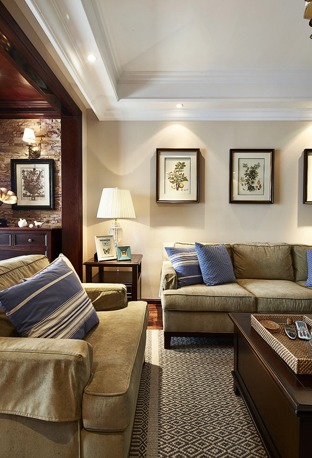 田園風(fēng)格室內(nèi)裝修效果圖-新會駿景灣豪庭三居130平米-客廳沙發(fā) 田園風(fēng)格室內(nèi)裝修效果圖-新會駿景灣豪庭三居130平米-客廳沙發(fā)