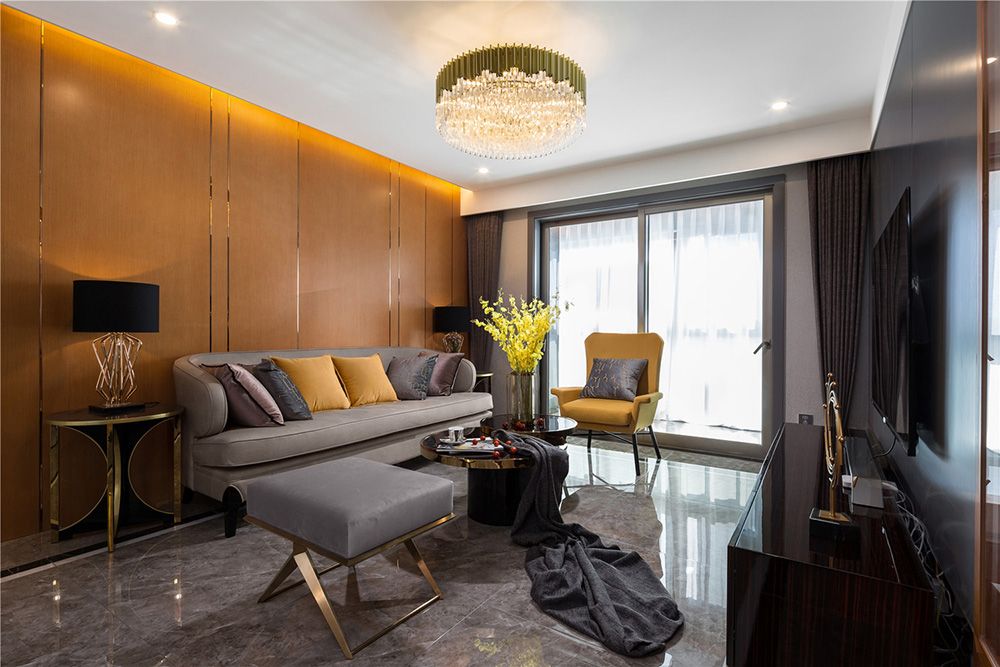 國悅九曲灣三居160平米輕奢風(fēng)格室內(nèi)裝修案例-客廳 國悅九曲灣三居160平米輕奢風(fēng)格室內(nèi)裝修案例-客廳