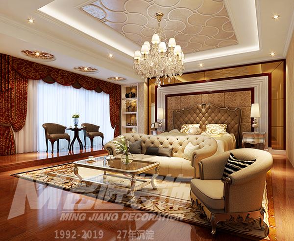 佛山市旭輝恒基鉑仕灣歐式風(fēng)格四居室裝修案例