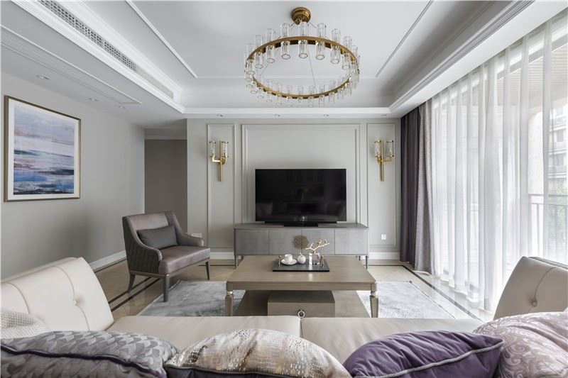 佛山市保利雲(yún)上美式風(fēng)格三居室裝修案例