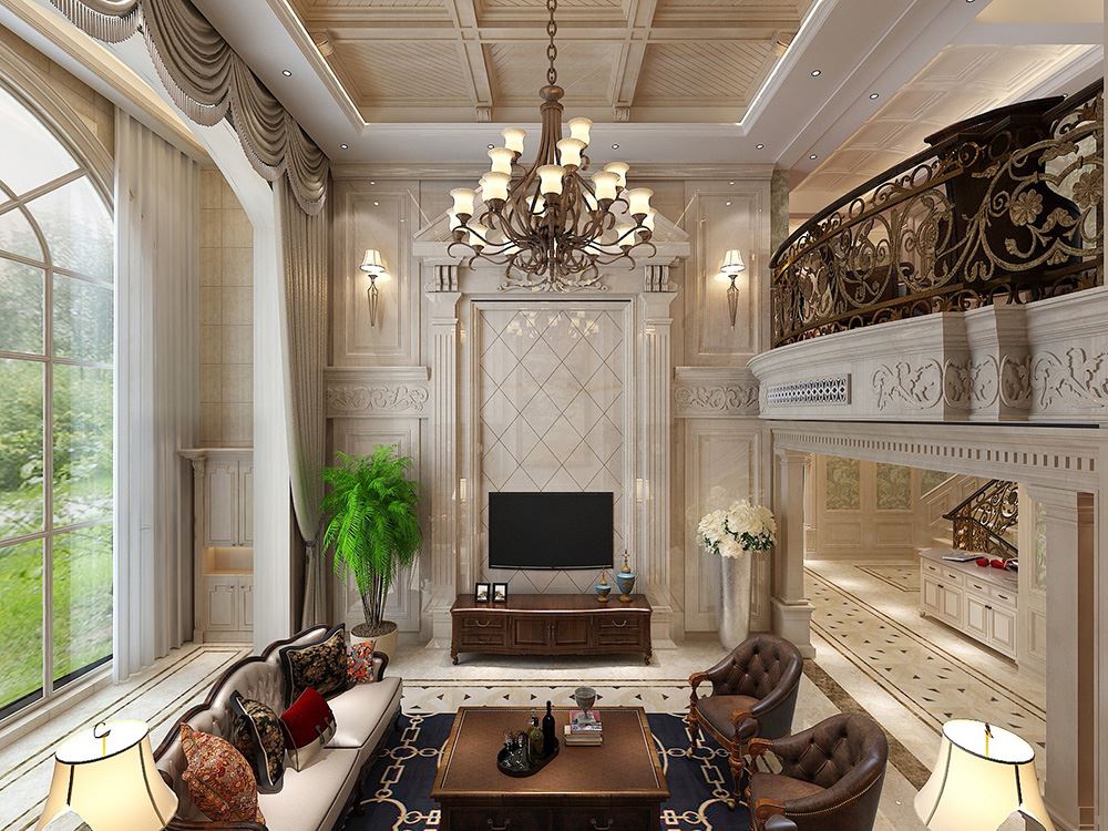 佛山市龍光&middot;玖悅灣歐式風(fēng)格別墅裝修案例