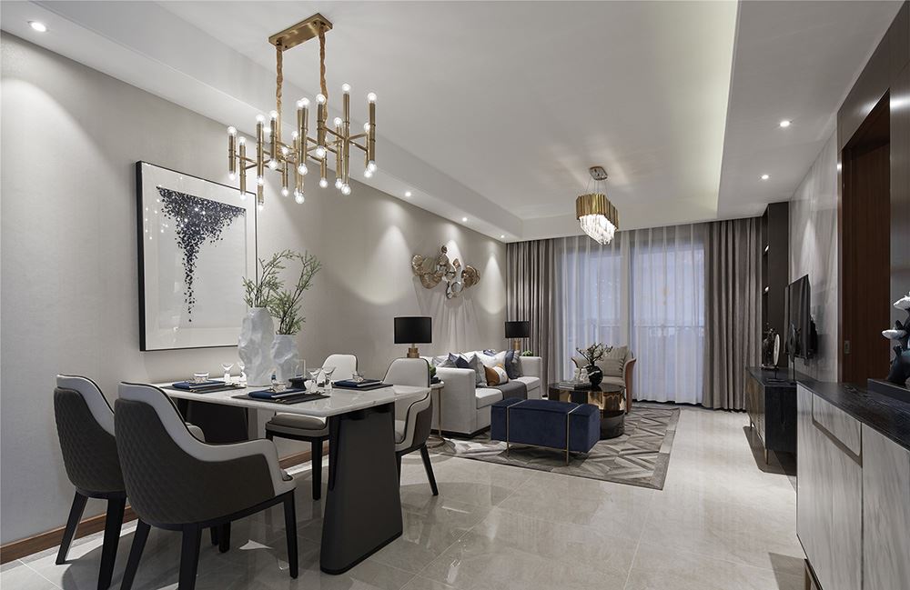 南寧市天昌東盟中央城現(xiàn)代簡約風格二居室裝修案例