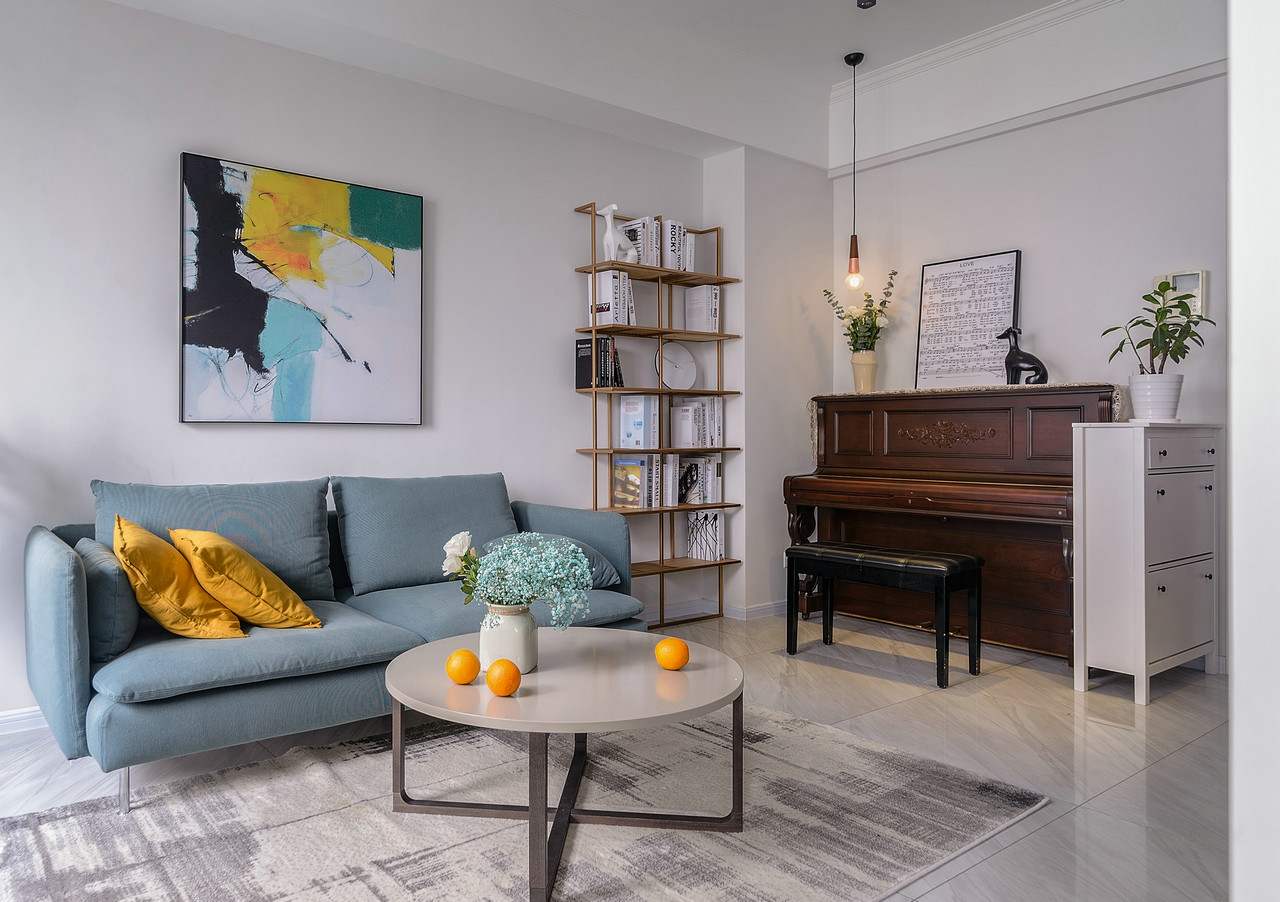 北歐清新風格家裝設計復式裝修效果圖-客廳茶幾 北歐清新風格家裝設計復式裝修效果圖-客廳茶幾