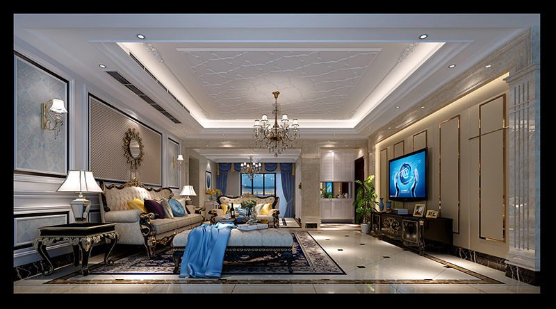 歐式風(fēng)格室內(nèi)裝修設(shè)計效果圖-東湖洲花園四居160平米-室內(nèi)裝修設(shè)計客廳 歐式風(fēng)格室內(nèi)裝修設(shè)計效果圖-東湖洲花園四居160平米-室內(nèi)裝修設(shè)計客廳