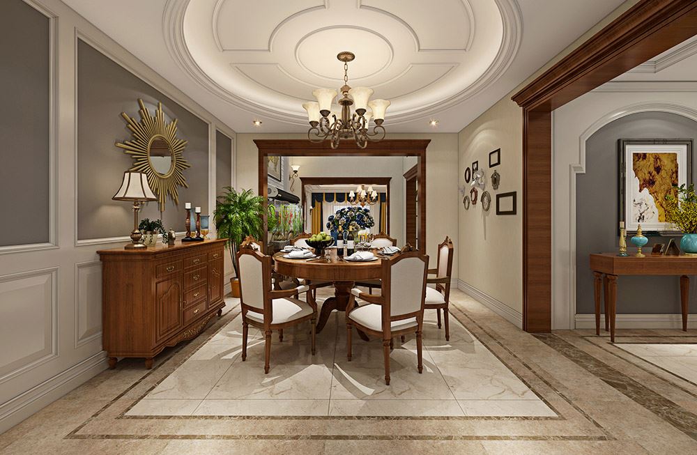 楚雄彝族自治州北浦小區(qū)美式風格別墅裝修案例