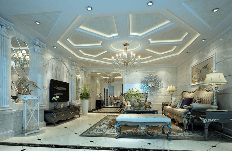 佛山市越秀御湖臺歐式風格五居室裝修案例