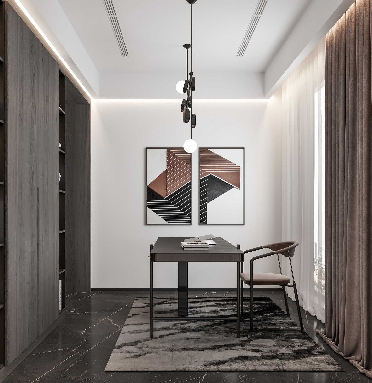 現(xiàn)代風格室內(nèi)設(shè)計家裝案例-書房 現(xiàn)代風格室內(nèi)設(shè)計家裝案例-書房