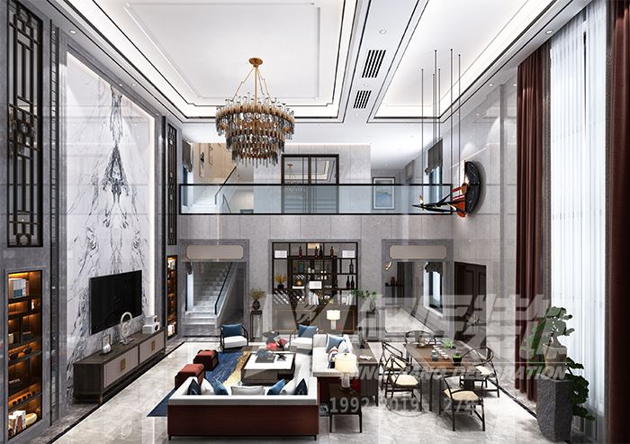 佛山市金地&middot;招商臻玥府新中式風(fēng)格四居室裝修案例