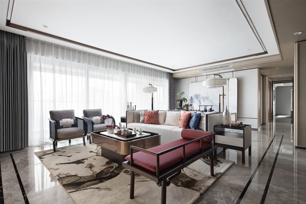 江門(mén)市金匯城市廣場(chǎng)新中式風(fēng)格三居室裝修案例