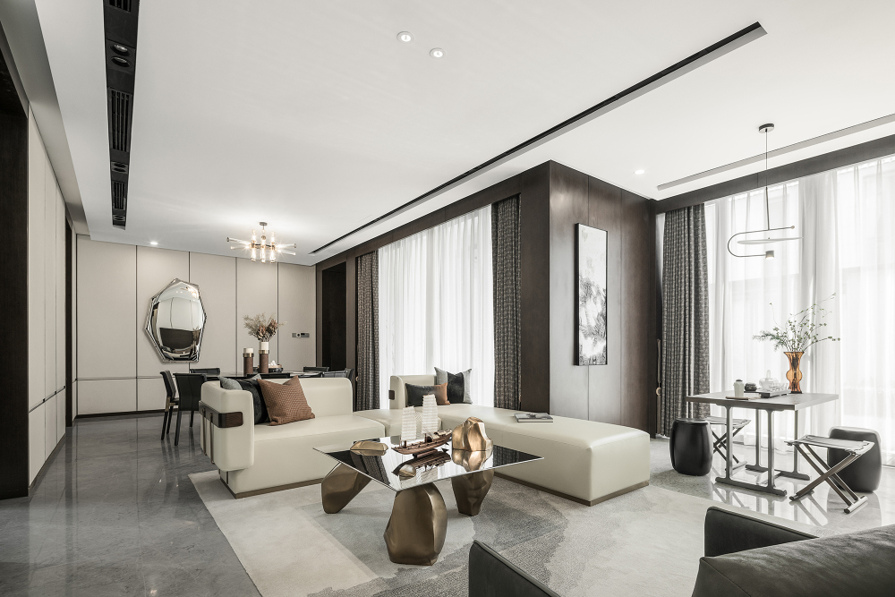 新中式風(fēng)格室內(nèi)家裝案例效果圖-客廳 新中式風(fēng)格室內(nèi)家裝案例效果圖-客廳