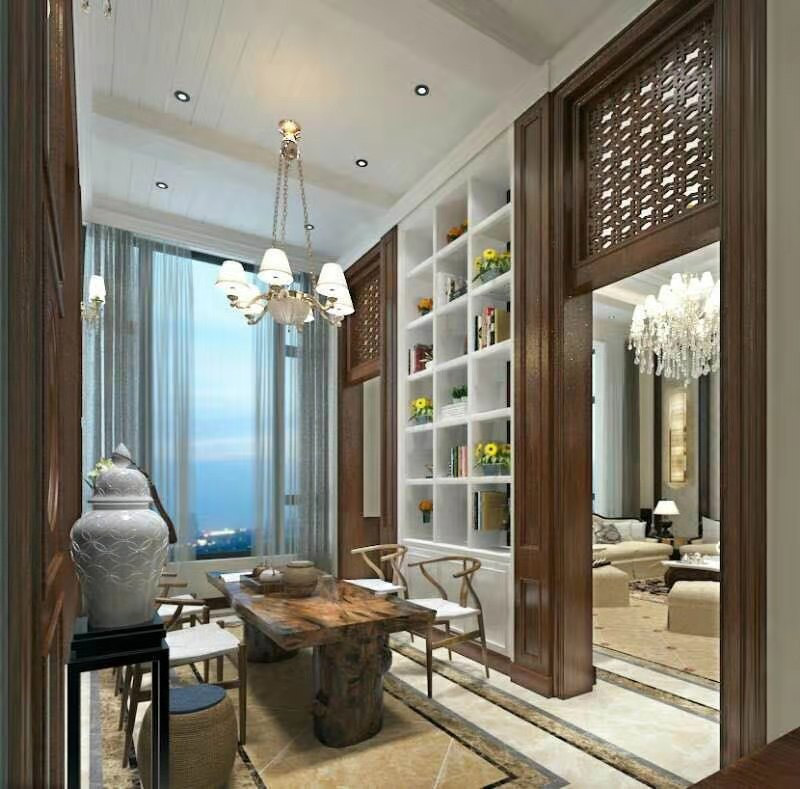 美式鄉(xiāng)村風格室內裝修效果圖-學府一號復式230平米-書房 美式鄉(xiāng)村風格室內裝修效果圖-學府一號復式230平米-書房