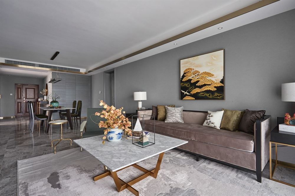 江門市星海灣華庭新中式風(fēng)格三居室裝修案例