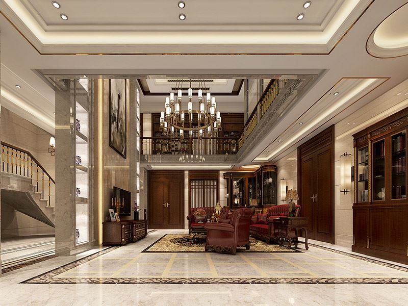 常州市綠都萬和城七區(qū)新中式風(fēng)格別墅裝修案例