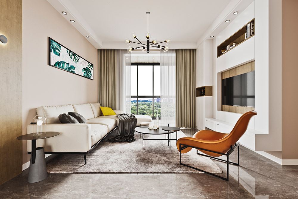 臺州市鉑金家園北歐風(fēng)格二居室裝修案例