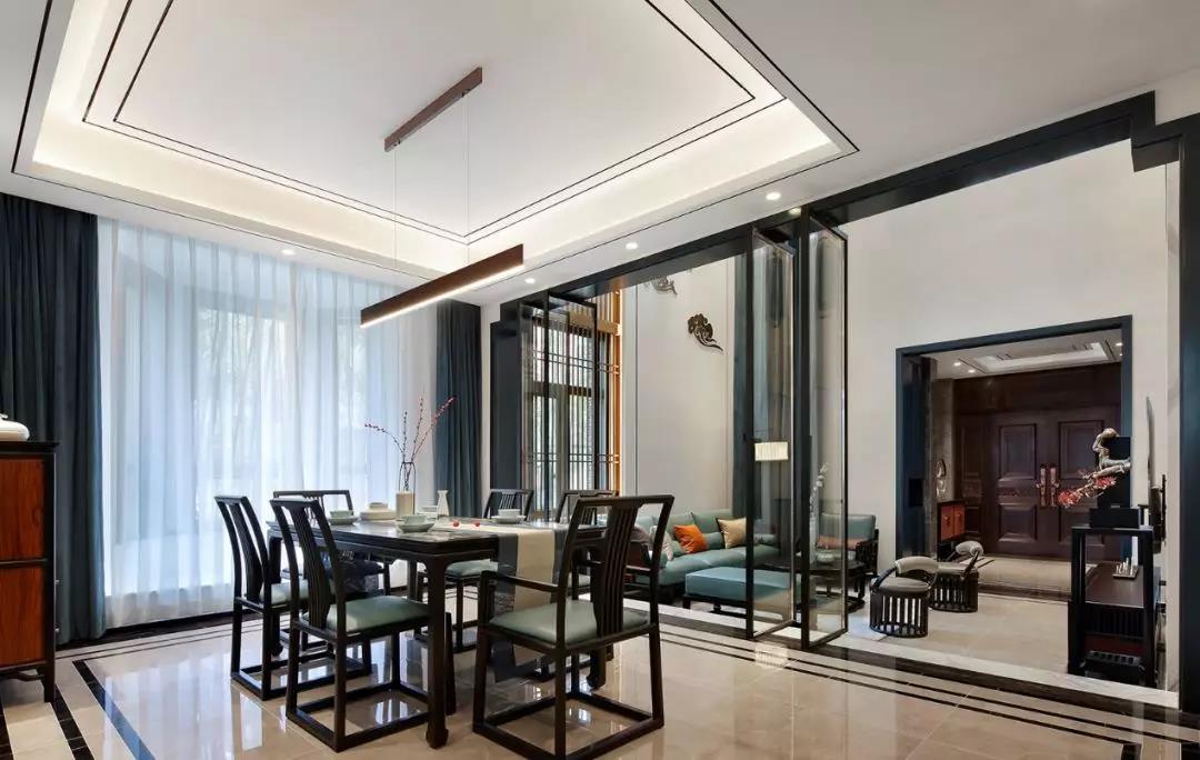 裝修公司新中式風(fēng)格別墅裝修效果圖-餐廳 裝修公司新中式風(fēng)格別墅裝修效果圖-餐廳