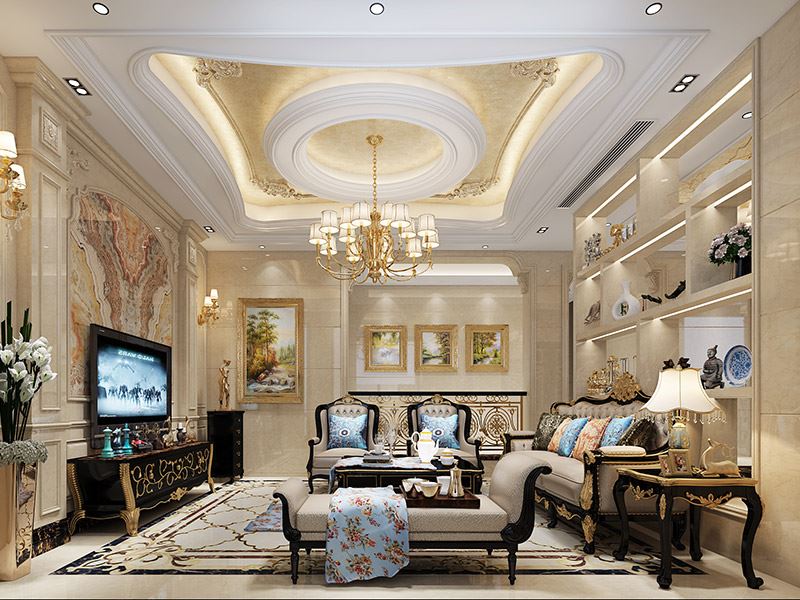 泰州市百富紳財富廣場小區(qū)歐式風(fēng)格別墅裝修案例