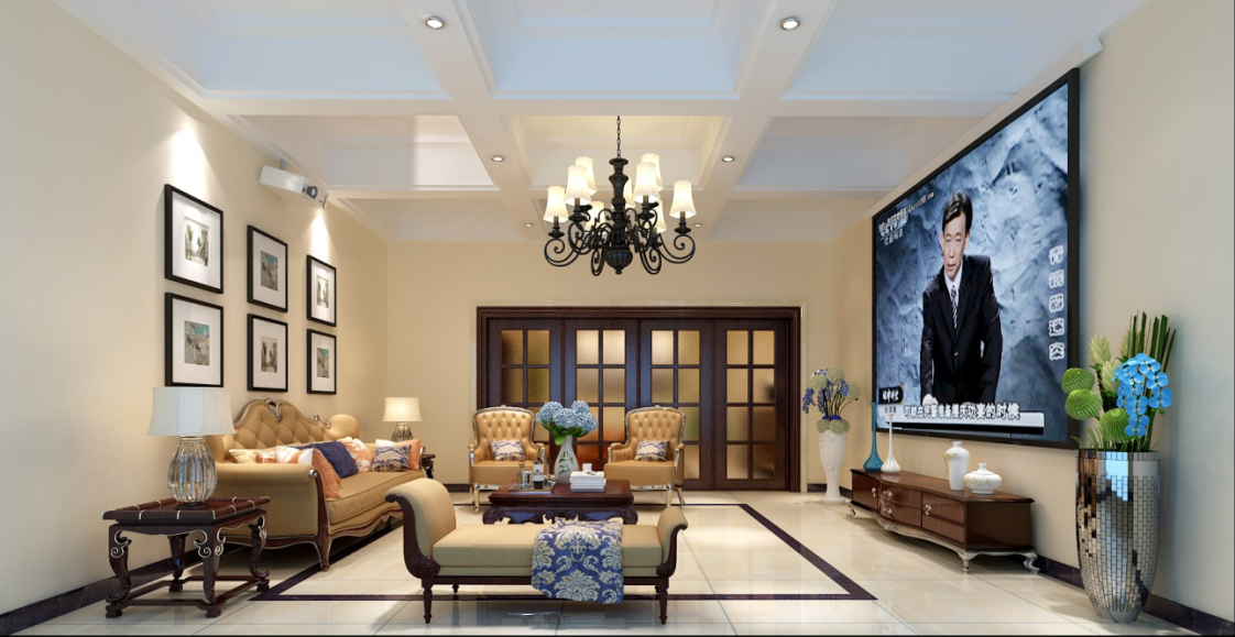 佛山裝修公司美式風(fēng)格室內(nèi)裝修效果圖-二樓客廳 佛山裝修公司美式風(fēng)格室內(nèi)裝修效果圖-二樓客廳