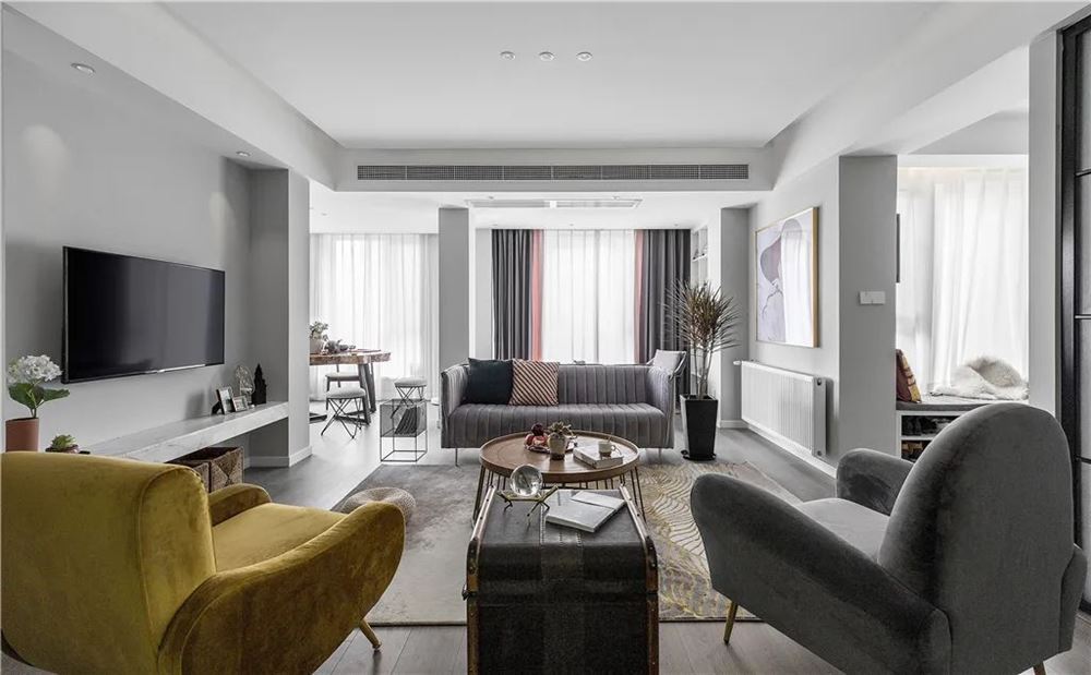 廣州市匯景新城輕奢風格三居室裝修案例