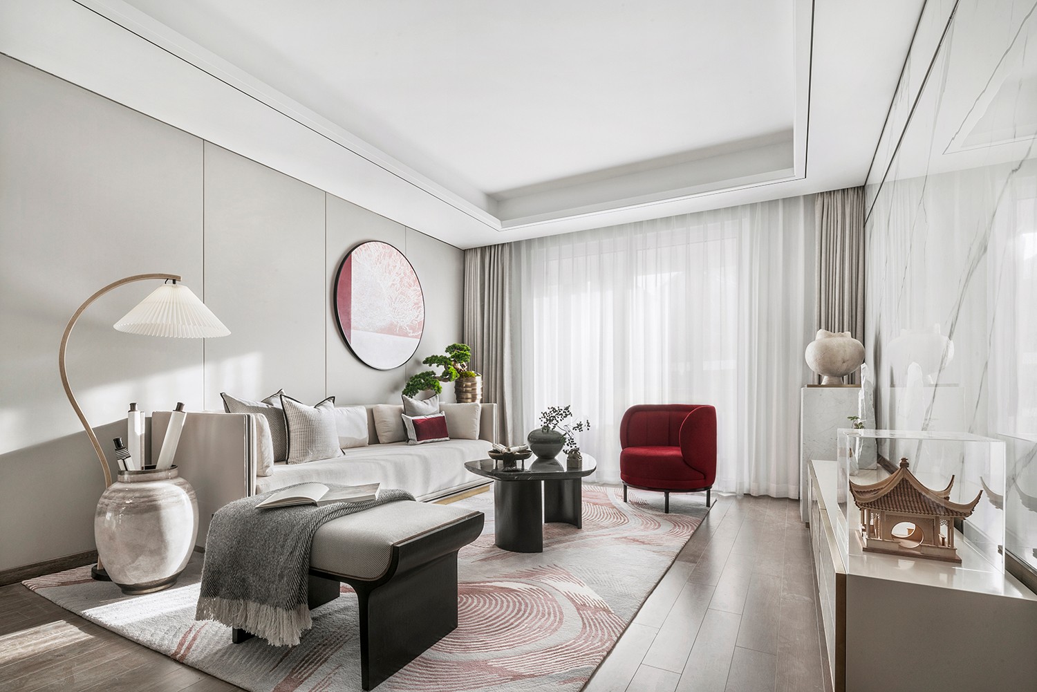 簡(jiǎn)歐輕奢風(fēng)格家裝設(shè)計(jì)室內(nèi)裝修效果圖-客廳